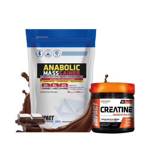 PACK CRÉATINE MONOHYDRATE 270 GR ANABOLIC MASS GAINER 1.280 KG