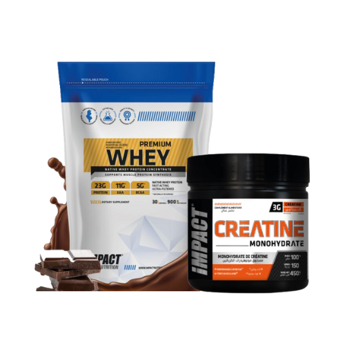 PACK CRÉATINE MONOHYDRATE 450 GR PREMIUM WHEY FORMAT ECO 900 GR