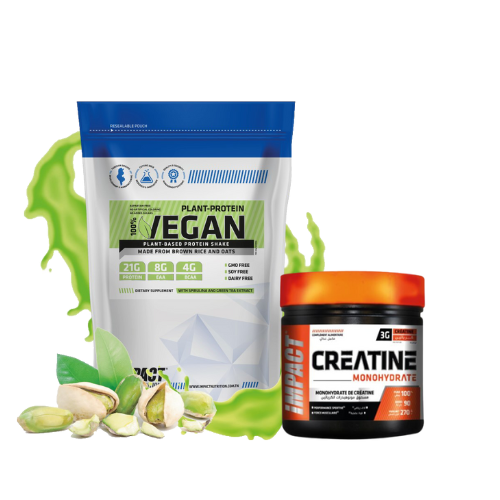 PACK CRÉATINE MONOHYDRATE 270 GR PLANT-PROTEIN 100% VEGAN 900 GR